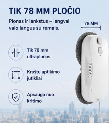 WA5 išmanus langų valymo robotas su ultragarsiniu purškimu