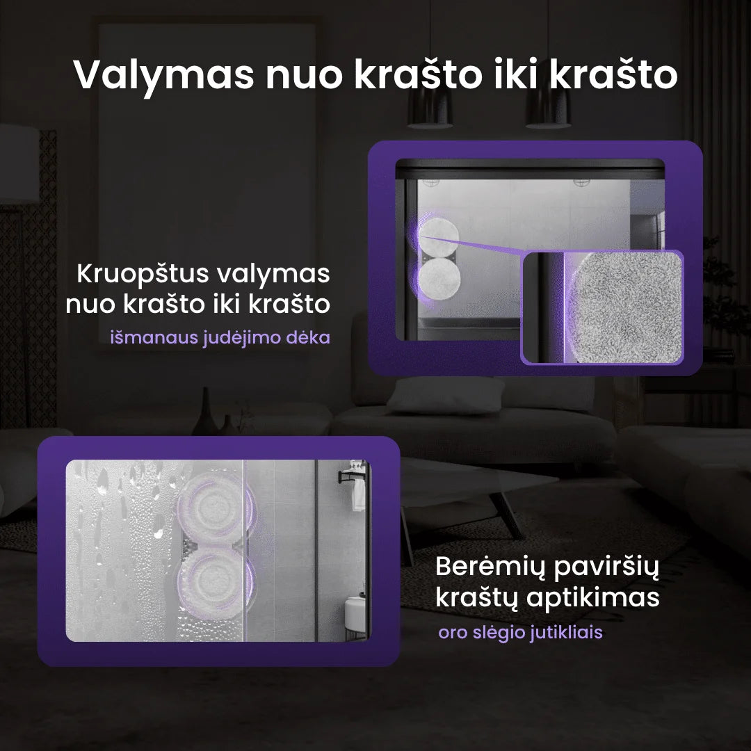 Langų valymo robotas su dvipuse purškimo sistema ,,OVOX R8″ (2025 m. modelis)